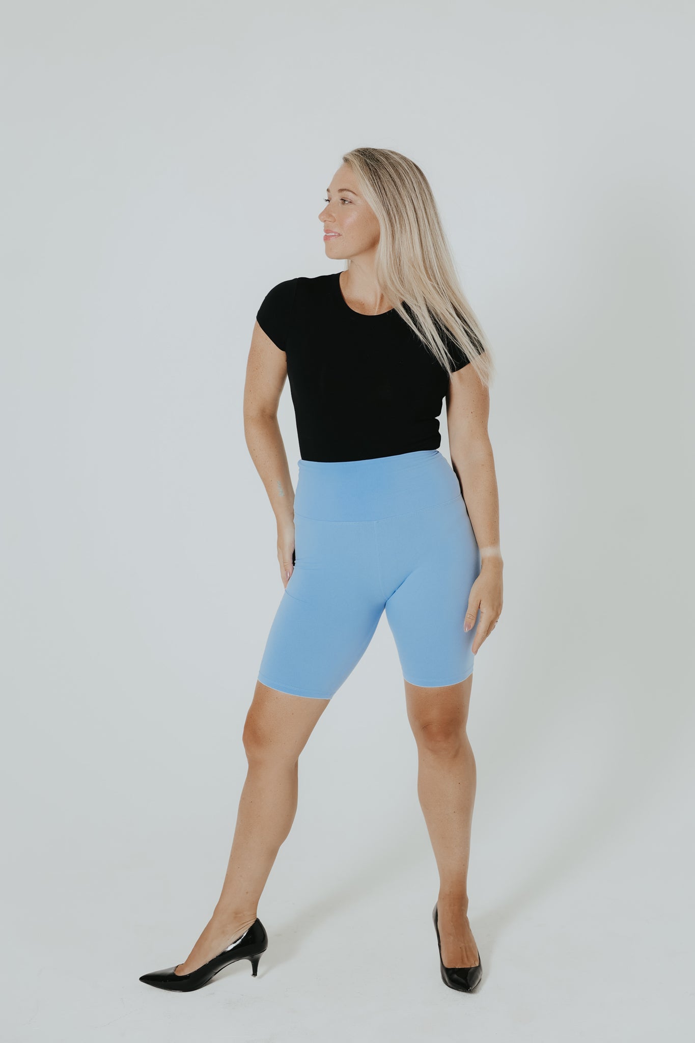 Ann Biker Short- Light Blue